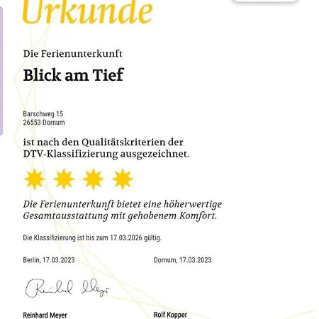 Apartamento Ferienwohnung Blick Am Tief 4 Sterne Dornum